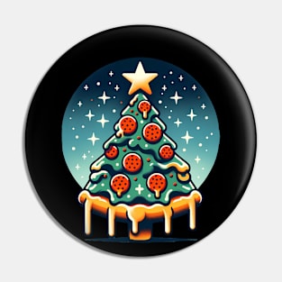 Pizza Xmas Tree, Christmas Style Pizza Lover Pin