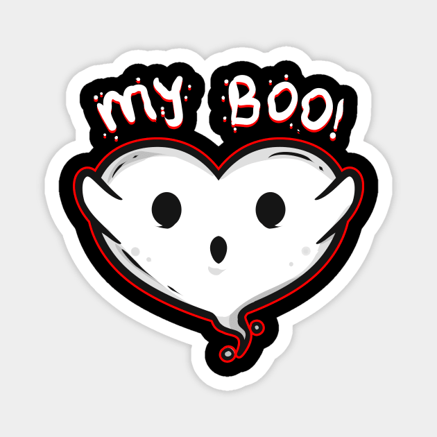 Heart Shaped Ghost Spirit Is My Boo On Halloween Magnet by SinBle