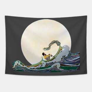 Alone with the moon Tapestry