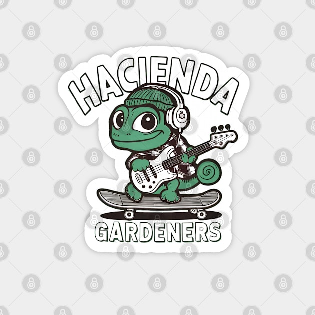 Skater Bassist Iguana Magnet by Hacienda Gardeners