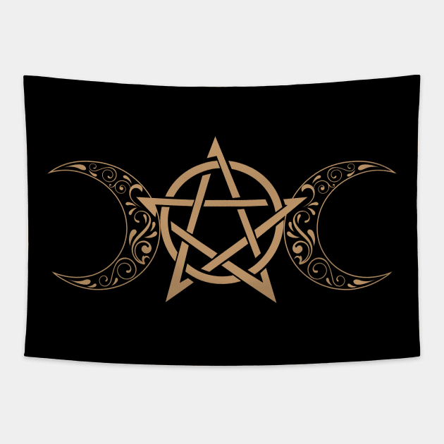 Pentacle and Moon in Tan Tapestry by O GRIMLEY