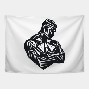 Man Strong Will Power Vector Graphic Tapestry