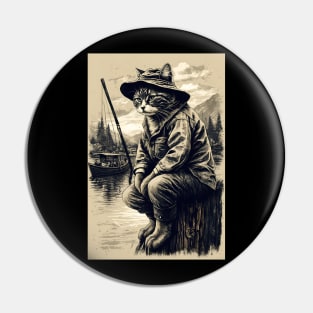 Fishing Cat - Cat Fisherman Pin