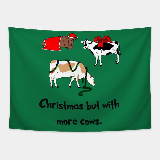 Cow Christmas Tapestry by WereTermite