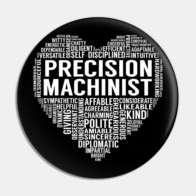 Precision Machinist Heart Pin by LotusTee