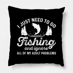 Fishing Adult Problems Pillow