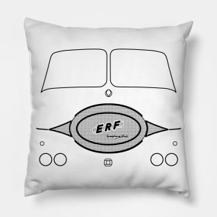 ERF KV classic 1950s lorry black outline graphic Pillow