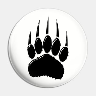 Shiny Black Bear Paw Print Pin