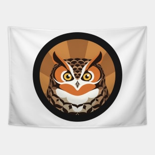 Great horned Owl Logo Tapestry