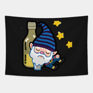 Drunk Gnome Cartoon Tapestry
