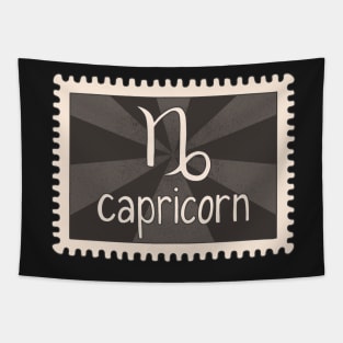 Capricorn Zodiac Sign Stamp Tapestry