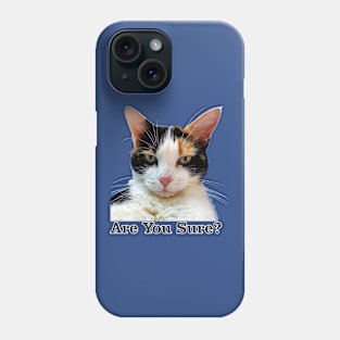 Cute Calico Cat with Attitude – Are You Sure! Phone Case