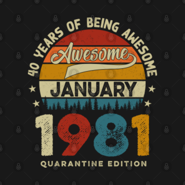 Download Vintage Born January 1981 40th Birthday 40 years old Gifts ...
