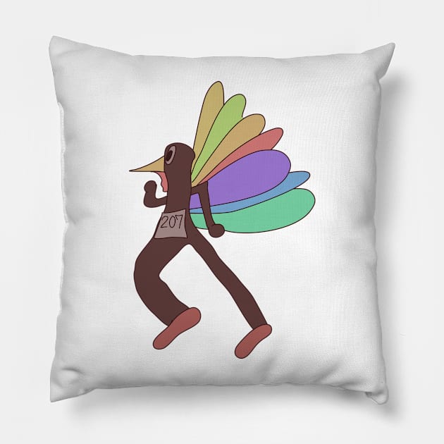 Turkey Trotting Pillow by Sci-Emily