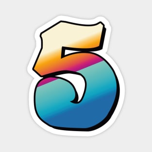 Number 5, Five - beach colors Magnet