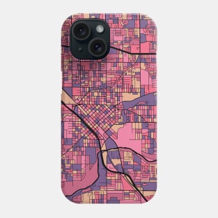 Modesto Map Pattern in Purple & Pink Phone Case