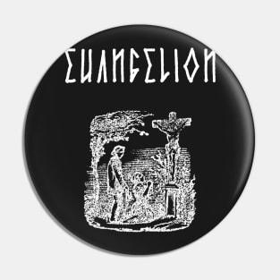 Good News Gospel Euangelion Gothic Cross Pin