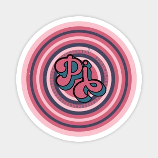 Groovy Pi Circles Pink and Blue Magnet