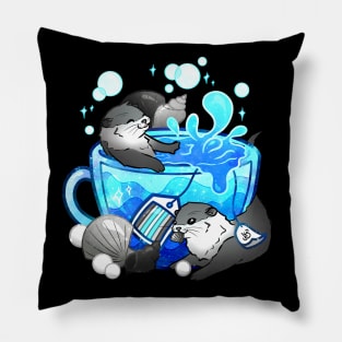 Pride Flag Teacup - Ocean Otter Demiboy Pillow