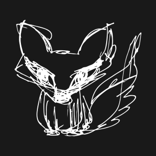 Fox Sketch (white ink) T-Shirt