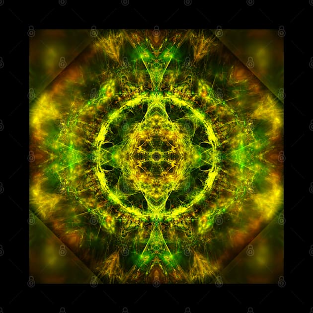 Vibrant electric fractal mandala by hereswendy