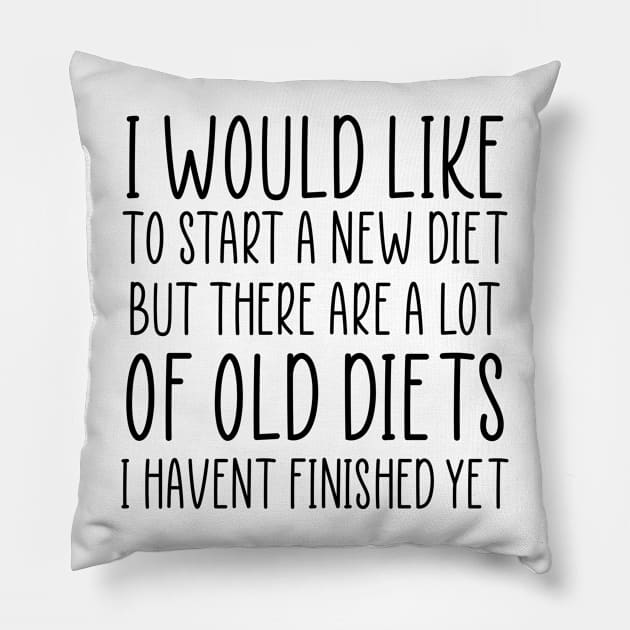 Funny Diet Sarcastic Weightloss Fasting Gym Workout Fitness Pillow by TellingTales