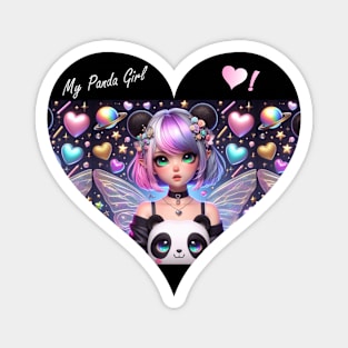 Goth Fairy Panda Girl Magnet