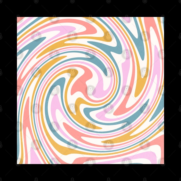 Swirl Wavy Abstract Colorful 70s by Trippycollage