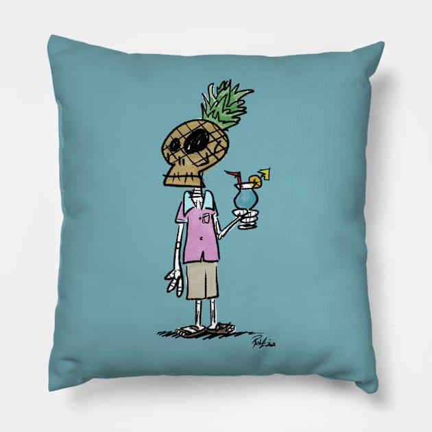 Pineapple Skull Pillow by CrankyUnicorn