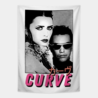 Curve • • • 90s Retro Aesthetic Design Tapestry