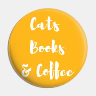 Cats, books and coffee Pin