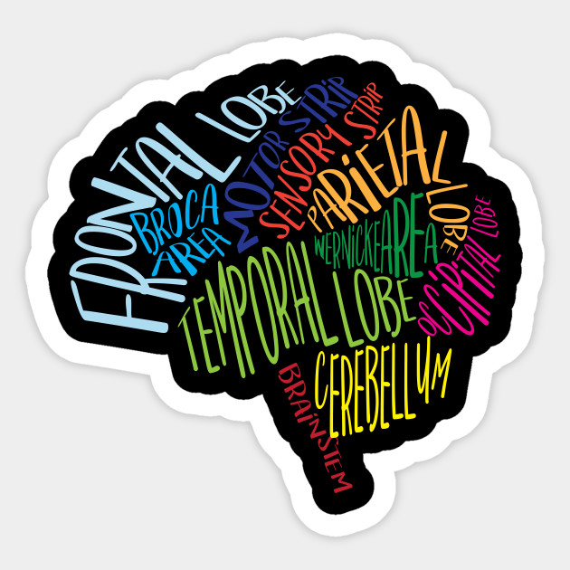 Brain Typography Word Bubble RN Neuroscience Nurse Neurologist Brain