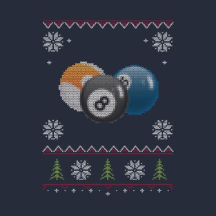 Billiards Pool Ugly Sweater Christmas T-Shirt