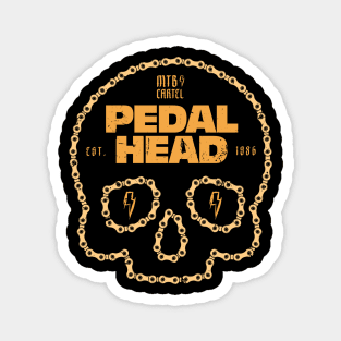 Skull Chain PedalHead Mountain Biking Graphic - Rust Magnet