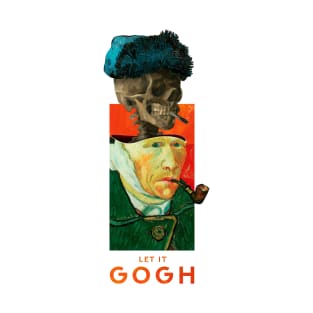Let It GOGH, Van Gogh art, Skeleton Art, Skull Art, Smoking Skeleton T-Shirt