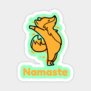 Fox Namaste Stretching Yoga Magnet