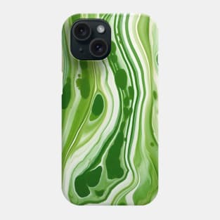 Green Marbling Abstract Swirl Phone Case