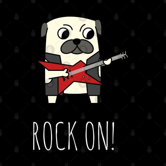 Rockstar Pug by cartoonbeing