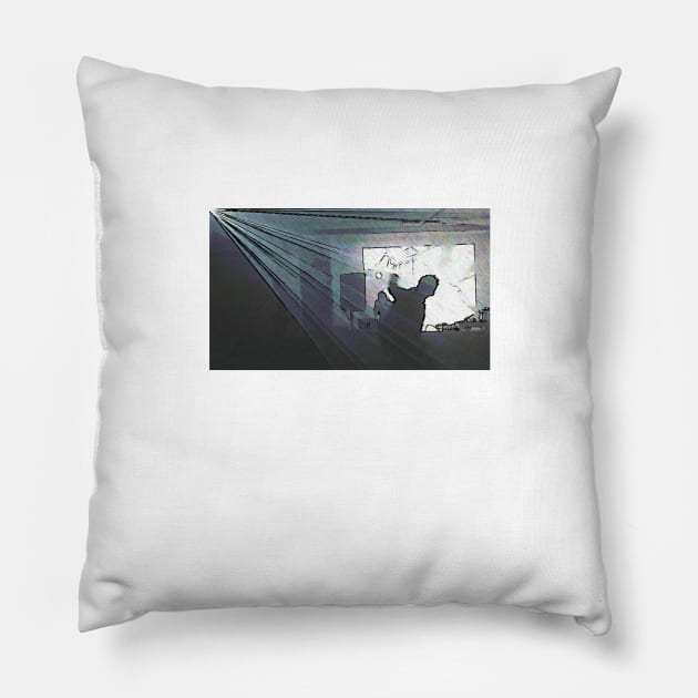 BLACK Electronic Underground #16 Pillow by DomaDART