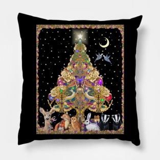 The Animals at Holiday Time Pillow