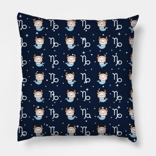 Capricorn Zodiac Cat Pattern Pillow