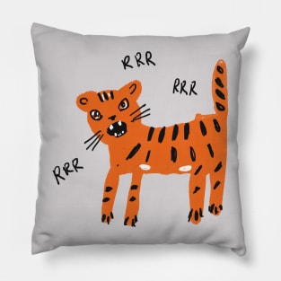 Funny angry bengal Pillow