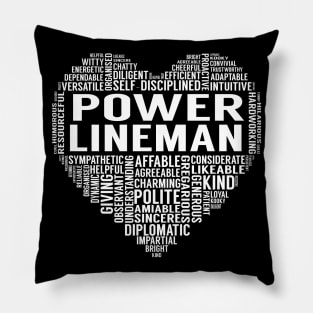 Power Lineman Heart Pillow