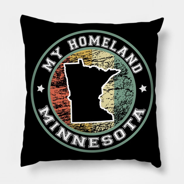 Homeland Minnesota state USA vintage Pillow by LiquidLine