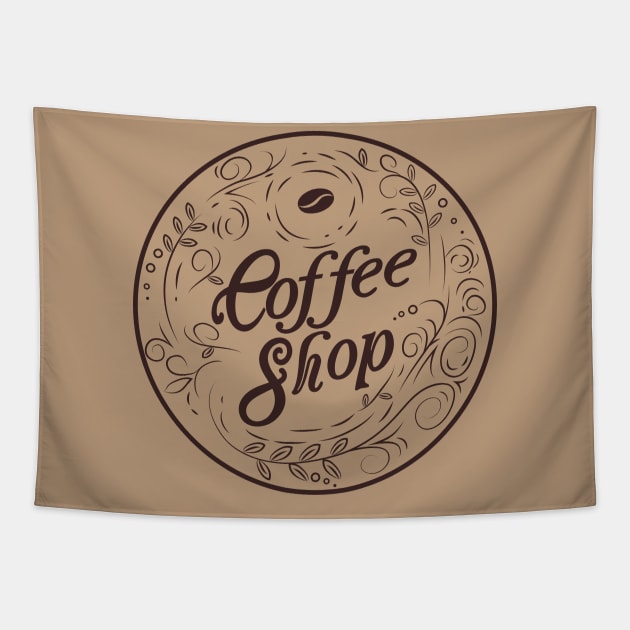 Coffee SHOP logo Tapestry by Muse