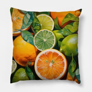 Oranges, limes and lemons. Pillow