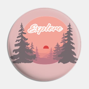 Explore Pink Sunset Forest Pin