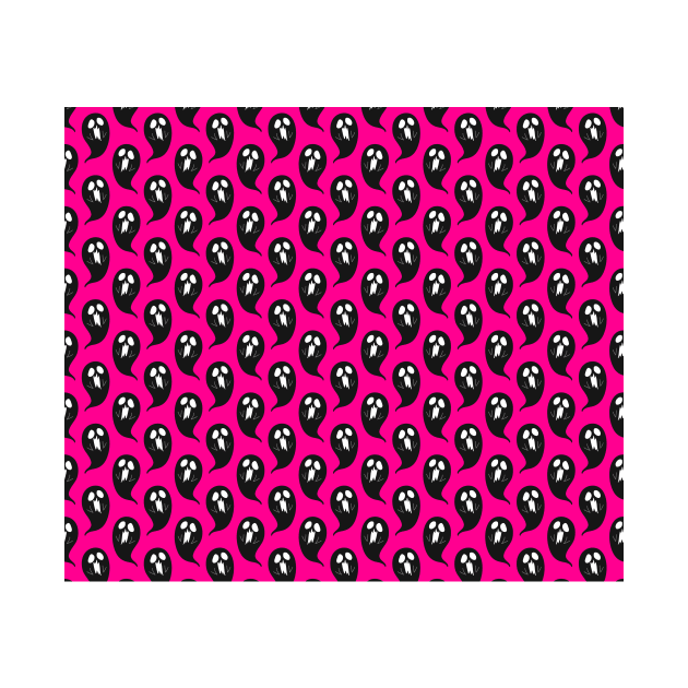 Hot Pink Black Ghost Pattern by saradaboru