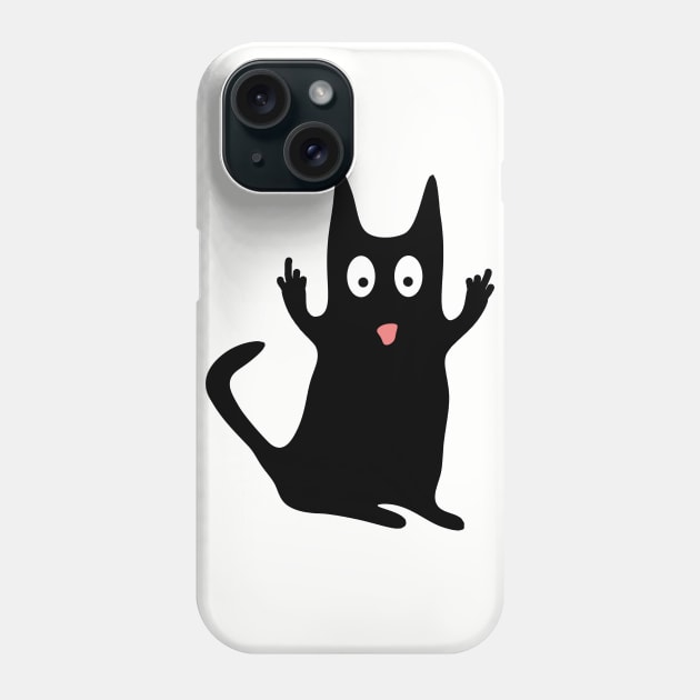 Funny Black Cat with Attitude Gift Phone Case by McNutt