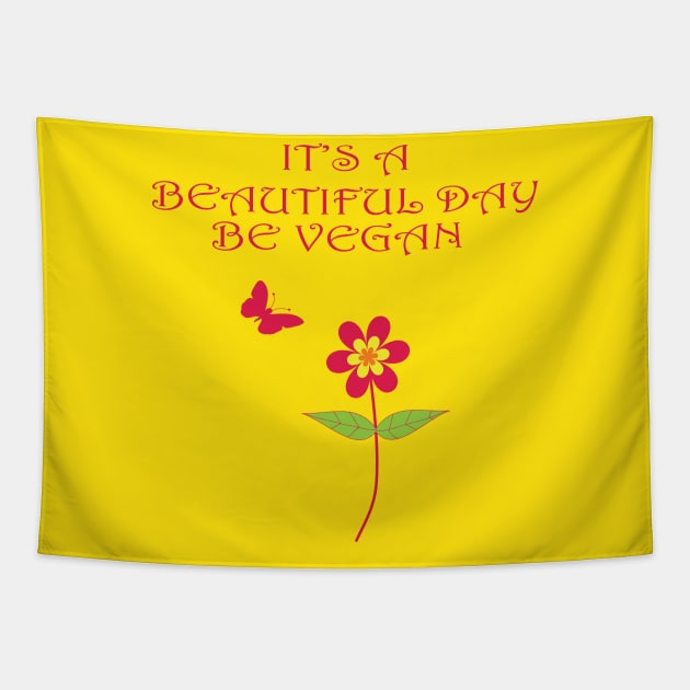 Be Vegan Tapestry by JevLavigne